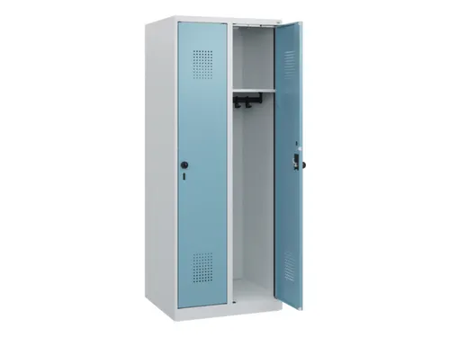 schoollocker,HxBxD 1530x600x500mm,2vak,vak B 300mm,draaigrendel