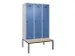 locker met bank,voor scheiding van kleding,HxBxD 2120x1200x815mm,3vak