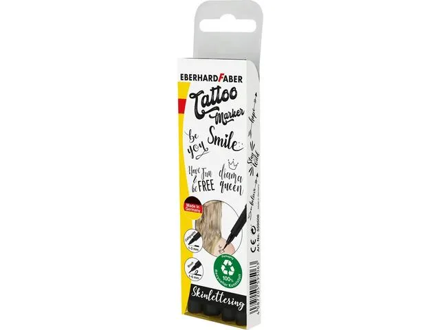 Marqueur tattoo feutre Eberhard Faber 4 pièces Brush et calligraphie