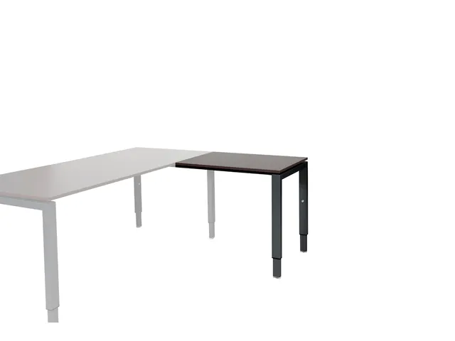 Domino Aanbouw Hoogte Verstelbaar 800x600mm Grijs 25mm Zwart