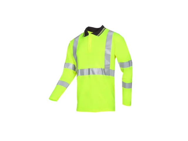 Sioen Elgin 527A hi-viz polo met lange mouwen, fluo geel, maat M, per