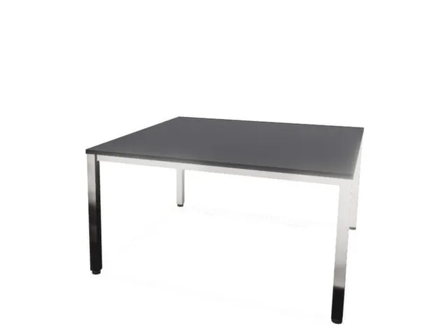 vergadertafel,HxBxD 740x1400x1400mm,hoekig,4voeten verchroomd,CC-zwart