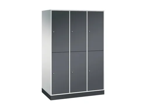 Dubbeldekse garderobekast,HxBxD 1950x1220x600mm,3x2vak.,vak B 360mm