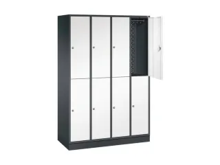 Dubbeldekse garderobekast,HxBxD 1950x1220x500mm,4x2vak.,vak B 260mm - 1