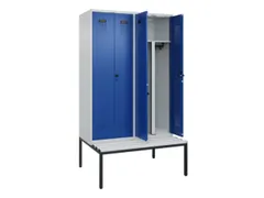 PBM-locker met bank,HxBxD 2120x1200x815mm,4vak,vak B 300mm