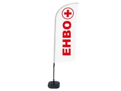 Promotievlag Alu Wind complete set "EHBO" wit/rood