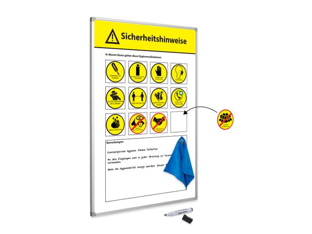 Magnetisch Veiligheidsbord 60x90cm Set Duitstalig | YourWhiteboard.nl