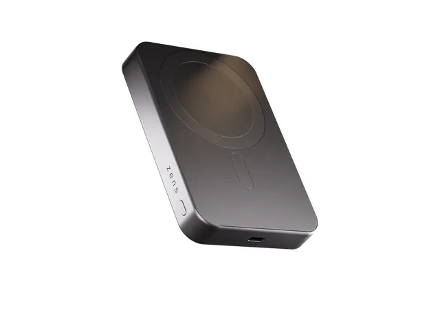 Slim Aluminium Powerbank Qi2 10.000 mAh Zwart