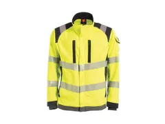 Tranemo 5145 hi-vis softshell, geel/marineblauw, maat 3XL, per stuk