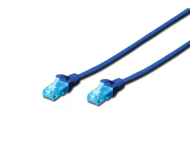 CAT 5e U-UTP patchkabel PVC AWG 26/7 Lengte 0,5m Blauw