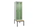 locker met bank,voor scheiding van kleding,HxBxD 2120x600x815mm,2vak