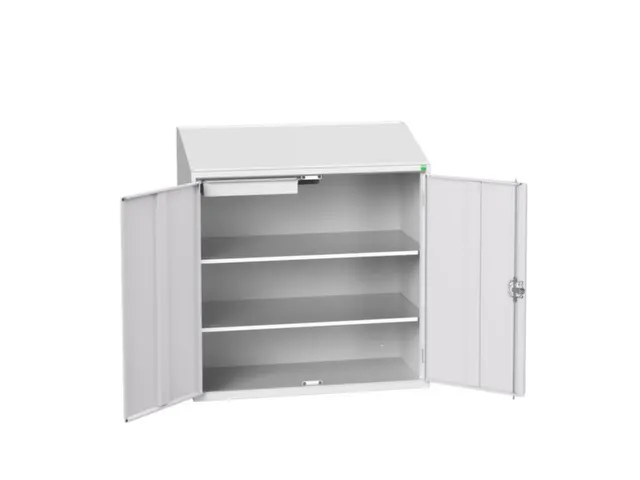 lessenaarkast 1130x1050x550mm 2 legborden 1 lade RAL7035