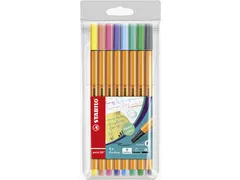 Fineliner STABILO point 88/8 Fin pastel assorti étui 8 pièces
