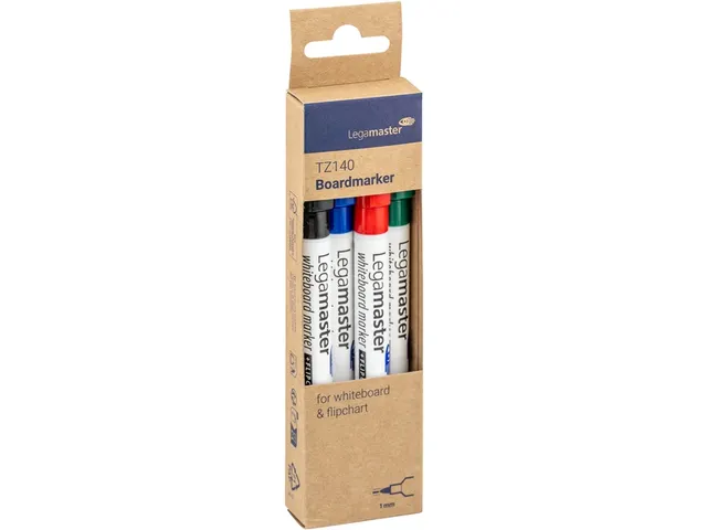 Viltstift Legamaster TZ 140 whiteboard rond 1mm assorti blister à 4 s