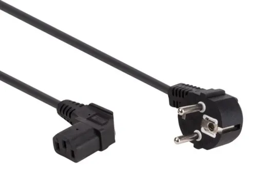 Voedingskabel Zwart CEE 7/7 90° + C13 90° L=2.5m H05VV-F 3G1.0mm²