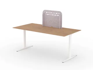 Akoestisch PET-vilt scheidingsscherm S 70x15cm lichtgrijs - 2