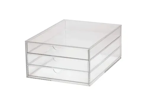 OUTLET Acryl Ladenblok A4 3 Laden Transparant