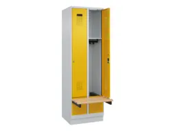 locker met bank,HxBxD 1950x600x815mm,2vak,vak B 300mm,cilinderslot