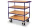 chariot à plateaux,force 500kg,4plateau(x),plateau Lxl 1200x800mm