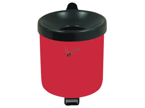 Veiligheidswandasbak 0.6 liter 100x90mm Kiepbaar Plaatstaal Rood
