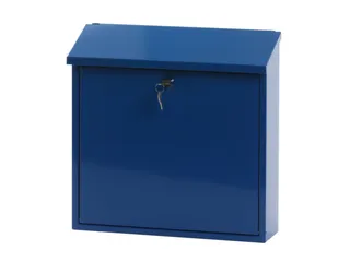 muurbrievenbus,blauw,HxBxD 370x370x115mm,inworp boven,uitname voor - 1