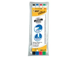 Viltstift Bic Velleda 1721 whiteboard rond fijn assorti set à 4 stuks