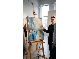 Schildersezel Kangaro Profi Studio type Ezel H tot 120cm doek met wiel - 3