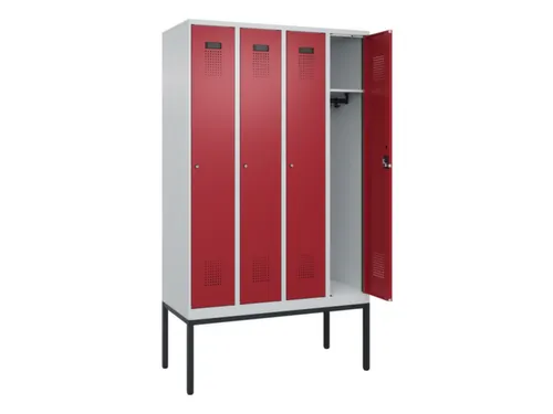 locker,HxBxD 2120x1200x500mm,4vak,vak B 300mm,cil.-slot,voetonderstel