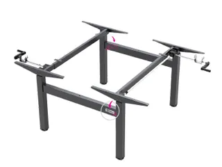 Dextro Duo onderstel Slinger Zit-Sta 120-180 breed, kleur alu - 1