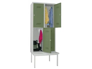 banklocker,dubbeldeks,HxBxD 2150x800x800mm,RAL7035,front RAL6011 - 1