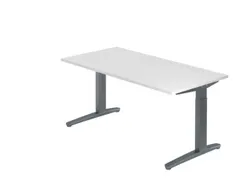 In hoogte verstelbaar bureau,HxBxD 680-850x1600x800mm,blad wit