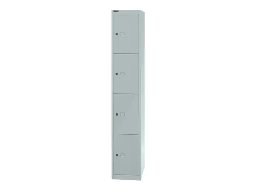 lockerkast,HxBxD 1802x305x457mm,1x4vakken,cil.-slot,romp lichtgrijs