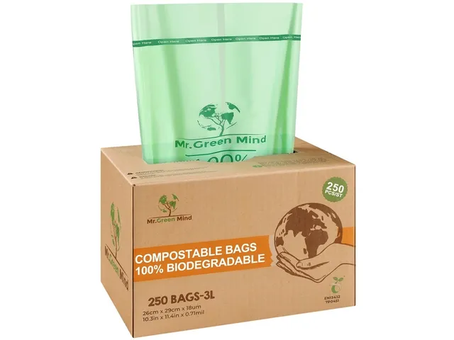 Afvalzak bio Mr. Green Mind 26x29cm 2-3 liter dispenser 250 stuks