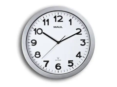 wandklok,draadloos signaal,Arabische cijfers/strepen,wijzerplaat wit