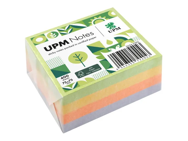 UPM notes 75x75 assorti spring mix blok 400 vel