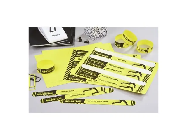 Bracelets imprimables Avery L4001-5 18x265mm jaune 50pcs