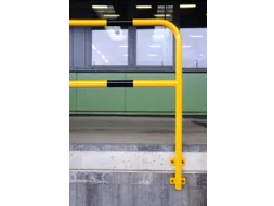 beschermbeugel,v. binnen,HxB 1300x1000mm,staal,geel/zwart,wandmontage