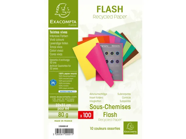 Vouwmap Exacompta Flash A4 80gr assorti 100 Stukds