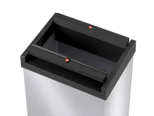 afvalbak,52l,HxBxD 763x339x260mm,romp staal zilverkleurig