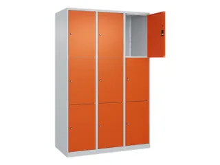 lockerkast,HxBxD 1850x1200x500mm,3x3vakken,vak B 400mm,cil.-slot - 1