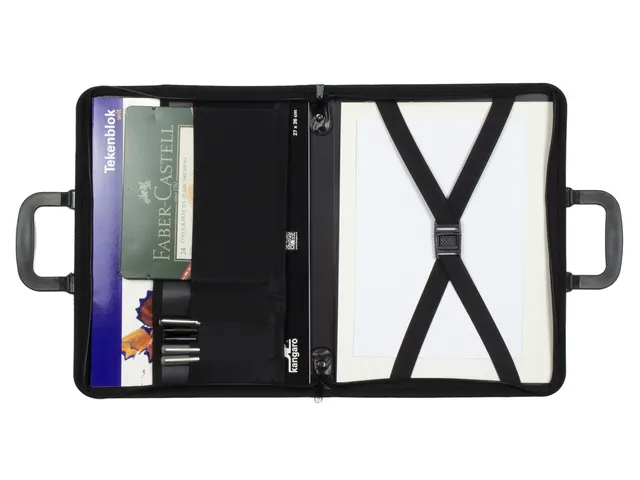 Tekenmap Kangaro A4 zwart met handvat