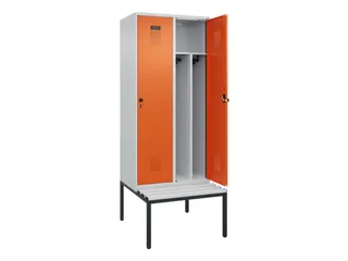 locker met bank,voor scheiding van kleding,HxBxD 2120x800x815mm,2vak - 1