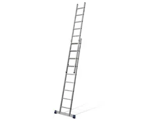 schuifladder,2x9,sporten,balk L 2,7-4,4m,2-dlg.,aluminium - 1