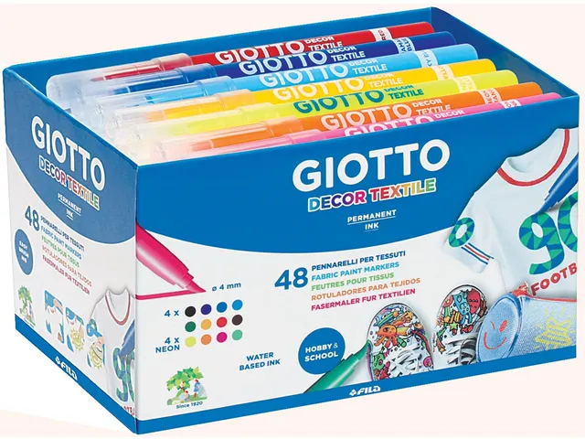 Decor Textile textielstiften, schoolpack met 48