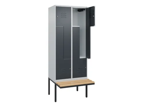 Z-garderobekast,HxBxD 2120x800x815mm,4vak,vak B 400mm,cil.-slot