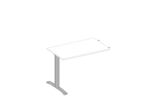 aanbouwtafel,i.h.v.,v. C-voet,HxBxD 730x1000x600mm,blad wit,C-voet wit
