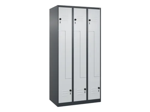 Z-garderobekast,HxBxD 1850x900x500mm,vak B 150/300mm,draaigrendel