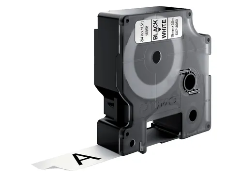 Labeltape Dymo 16954 D1 S718050 19mmx3.5m nylon zwart op wit