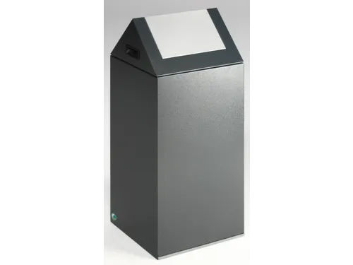 Afvalverzamelaar Zelfblussend 60 Liter 800X320X320Mm Klemring Zilver