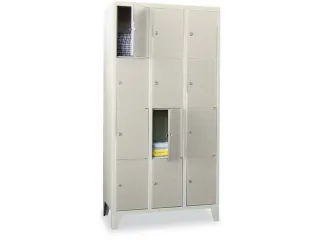 lockerkast,HxBxD 1850x900x500mm,3x4vakken,RAL7035,front RAL7016 - 1